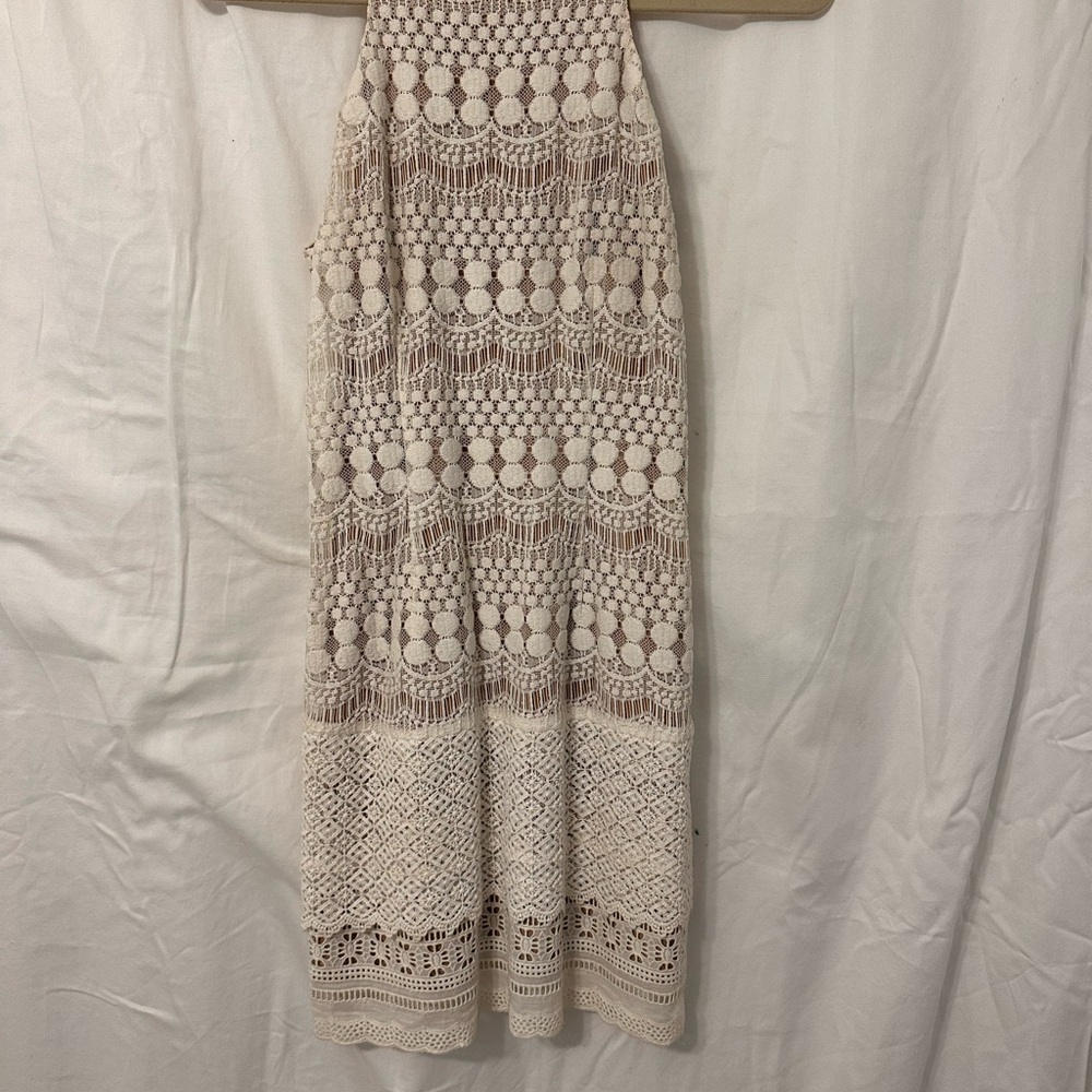 Ladakh Cream Lace Maxi Skirt